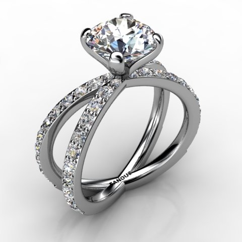 18k White Gold Engagement Ring 0.976ct - 0201008-18kw