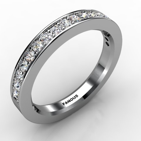 18k White Gold Wedding Band 0.414cts SKU: 0300717-18kw